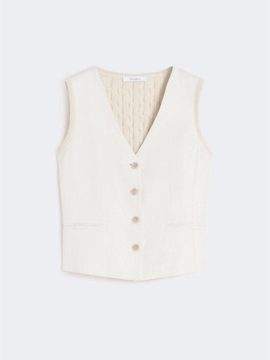 Max Mara Sweaters - Max Mara Linen Vest With Knitted Back Tag Size L Women